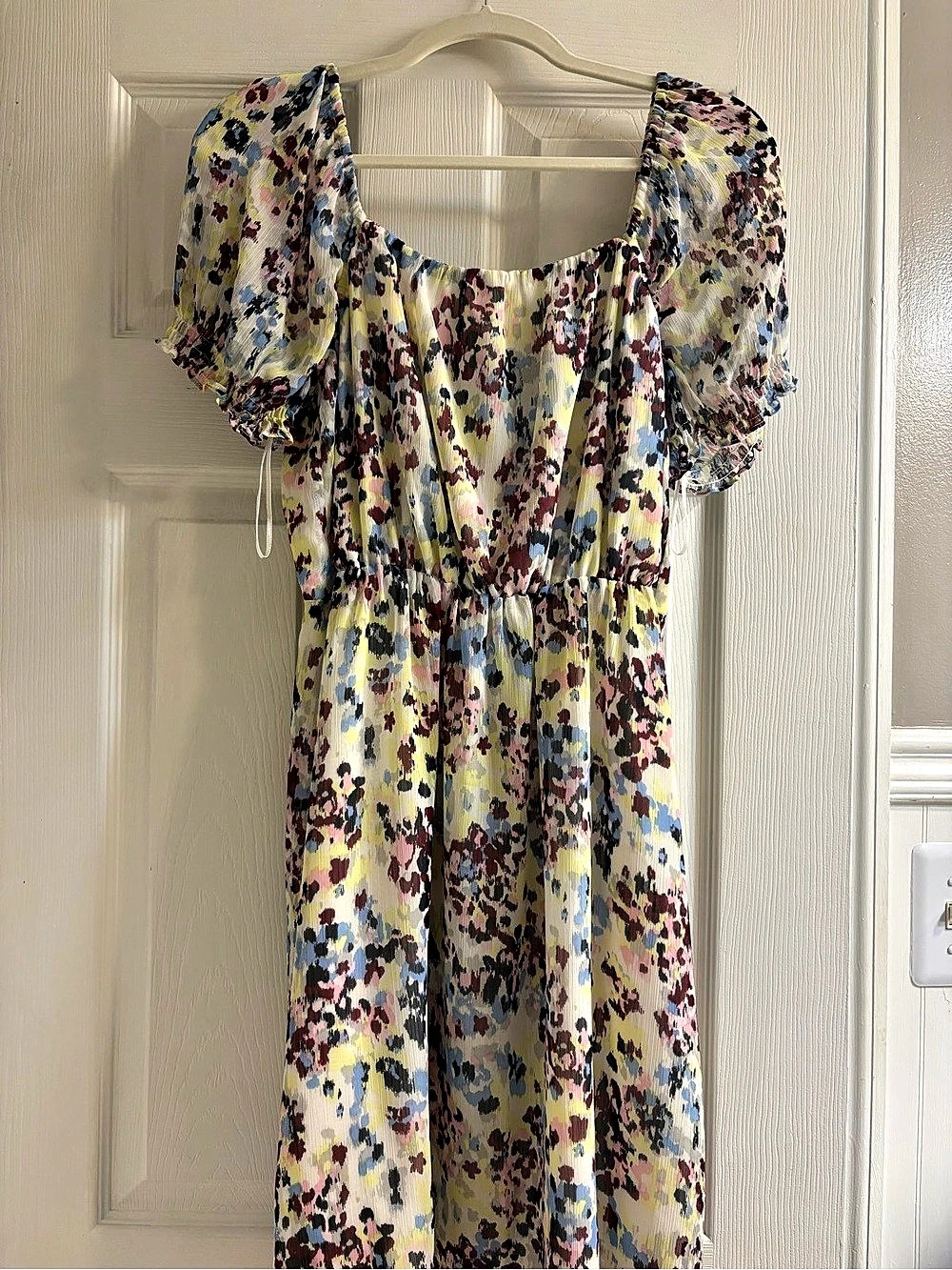 Banana Republic Floral Mini Dress in Yellow & Multicolor Size Medium